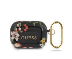 Guess Apsauginis dėklas GUACAPTPUBKFL04 N.4 Flower Collection, skirtas AirPods Pro juodai raudonas