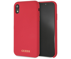 Guess GUHCI61LSGLRE iPhone XR raudonas/raudonas kietas silikoninis dėklas