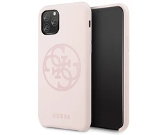 Original Apple iPhone 11 Pro Guess Hard silikoninis 4G Tone On Tone (GUHCN58LS4GLP) dėklas telefonui rožinės spalvos