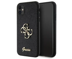 Apple iPhone 11 / XR Guess Hardcase Glitter Script Big 4G (GUHCN61HG4SGK) telefono dėklas juodos spalvos