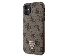 Apple iPhone 11 / XR Guess dėklas Crossbody 4G Metal Logo (GUHCN61P4TDSCPW) rudos spalvos