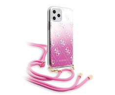 Guess GUHCN65WO4GPI iPhone 11 Pro Max rožinis / rausvas kietas dėklas 4G gradientas