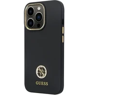 Dėklas Guess GUHCP13LM4DGPK iPhone 13 Pro | 13 6.1" juoda|juodas hardcase Silicone Logo Strass 4G
