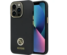 Dėklas Guess GUHCP13LM4DGPK iPhone 13 Pro | 13 6.1" juoda|juodas hardcase Silicone Logo Strass 4G