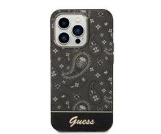 Guess GUHCP14LHGBNHK Apple iPhone 14 Pro 6,1" dėklas telefonui juodos spalvos hardcase Bandana Paisley
