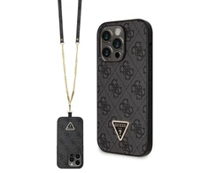 Apple iPhone 14 Pro Guess dėklas Crossbody 4G Metal Logo (GUHCP14LP4TDSCPK) juodos spalvos