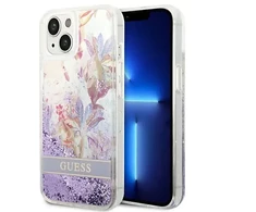 Dėklas Guess GUHCP14MLFLSU iPhone 14 Plus 6,7" violetinė violetinė hardcase Flower Liquid Glitter