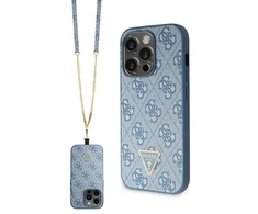 Apple iPhone 14 Pro Max Guess dėklas Crossbody 4G Metal Logo (GUHCP14XP4TDSCPB) mėlynos spalvos