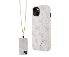 Apple iPhone 14 Pro Max Guess dėklas Crossbody 4G Metal Logo (GUHCP14XP4TDSCPP) rožinės spalvos