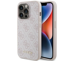 Dėklas GUESS GUHCP15LG4GFPI IPHONE 15 PRO 6.1 "Rožinis/Rožinis HARD CASE 4G METAL GOLD LOGO