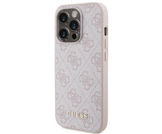 Dėklas GUESS GUHCP15LG4GFPI IPHONE 15 PRO 6.1 "Rožinis/Rožinis HARD CASE 4G METAL GOLD LOGO
