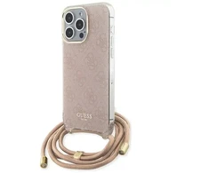 Dėklas Guess GUHCP15LHC4SEP iPhone 15 Pro 6.1" rožinė pink hardcase Crossbody Cord 4G Print