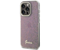 Apple iPhone 15 Pro Guess dėklas IML Faceted Mirror Disco Iridescent (GUHCP15LHDECMP) rožinės spalvos