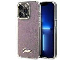 Apple iPhone 15 Pro Guess dėklas IML Faceted Mirror Disco Iridescent (GUHCP15LHDECMP) rožinės spalvos