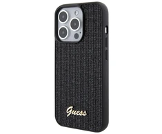 Dėklas GUESS GUHCP15LPMSDGSK IPHONE 15 PRO 6.1 "Juodas/Juodas HARDCASE DISCO METAL SCRIPT
