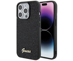 Dėklas GUESS GUHCP15LPMSDGSK IPHONE 15 PRO 6.1 "Juodas/Juodas HARDCASE DISCO METAL SCRIPT
