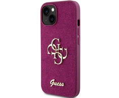 Apple iPhone 15 Guess dėklas Glitter Script Big 4G (Guhcp15shg4sgu) violetinės spalvos