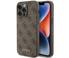 Dėklas GUESS GUHCP15XG4GFBR IPHONE 15 PRO MAX 6.7 "BRONZE/BROWN HARD CASE 4G METAL GOLD LOGO