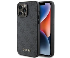 Dėklas GUESS GUHCP15XG4GFGR IPHONE 15 PRO MAX 6.7 "GRAY/GRAY HARD CASE 4G METAL GOLD LOGO