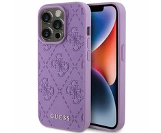 Guess Leather 4G Stamped Apple iPhone 15 Pro Max - dėklas telefonui violetinės spalvos
