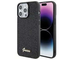 Dėklas GUESS GUHCP15XPMSDGSK IPHONE 15 PRO MAX 6.7 "Juodas/Juodas HARDCASE DISCO METAL SCRIPT
