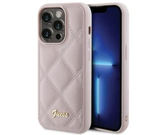 Dėklas GUESS GUHCP15XPSQSQSP IPHONE 15 PRO MAX 6.7 "Rožinis/Rožinis HARDCASE QUILTED METAL LOGO