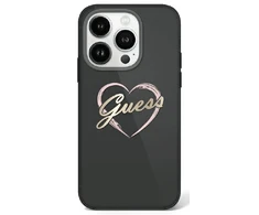 Guess IML Heart Apple iPhone 16 Pro - dėklas telefonui juodos spalvos