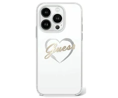 Guess IML Heart Apple iPhone 16 Pro - dėklas telefonui skaidrus