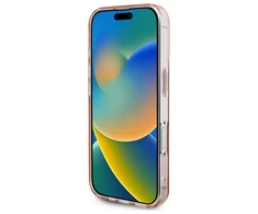 Guess IML Heart Apple iPhone 16 - dėklas telefonui rožinės spalvos