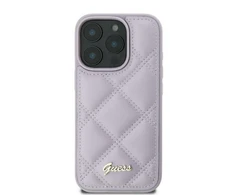 Guess Quilted Metal Logo Apple iPhone 16 - light dėklas telefonui violetinės spalvos