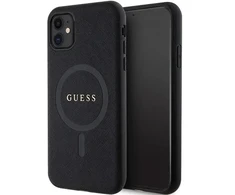 Dėklas Guess GUHMN61PSAHMCK case for iPhone 11 | Xr - juodas Saffiano MagSafe