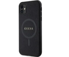 Dėklas Guess GUHMN61PSAHMCK case for iPhone 11 | Xr - juodas Saffiano MagSafe