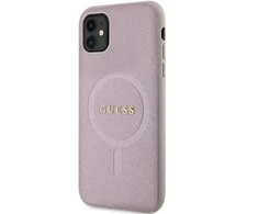 Dėklas Guess GUHMN61PSAHMCP iPhone 11 | Xr 6.1" pink hardcase Saffiano MagSafe