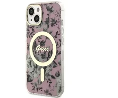 Dėklas Guess GUHMP14SHCFWSP iPhone 14 6.1" rožinė pink hardcase Flower MagSafe