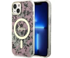 Dėklas Guess GUHMP14SHCFWSP iPhone 14 6.1" rožinė pink hardcase Flower MagSafe