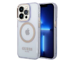 „Guess“ auksinis permatomas „MagSafe“ dėklas, skirtas „iPhone 14 Pro Max 6.7“ - Violetinė