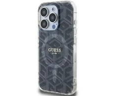 Dėklas Guess GUHMP15LHGCUSTGK iPhone 15 Pro 6.1" juoda juodas hardcase IML GCube MagSafe