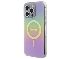 Guess IML Iridescent MagSafe dėklas iPhone 15 Pro - rožinis