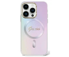 Apple iPhone 15 Pro Guess dėklas IML Iridescent MagSafe (GUHMP15LHITSU) violetinės spalvos