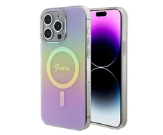 „Guess“ GUHMP15XHITSP iPhone 15 Pro Max 6.7" rausvas/rožinis kietas dėklas IML Iridescent MagSafe
