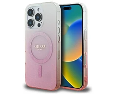 Guess IML Glitter Gradient MagSafe Case Apple iPhone 16 Pro - dėklas telefonui rožinės spalvos