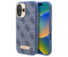 Guess 4G Logo Plate MagSafe Case Apple iPhone 16 Plus - dėklas telefonui mėlynos spalvos