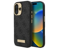 Guess 4G Logo Plate MagSafe Case Apple iPhone 16 Plus - dėklas telefonui juodos spalvos