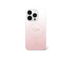 Guess IML Glitter Gradient MagSafe - dėklas skirtas Apple iPhone 16 Pro Max Rožinė