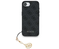 Guess 4G Charm dėklas skirtas Apple iPhone 16e Tone on Tone Pilkas