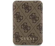Guess Powerbank indukcinis 15W GUPB5FP4EMGW 5000mAh rudos spalvos 4G Leather Metal Logo MagSafe
