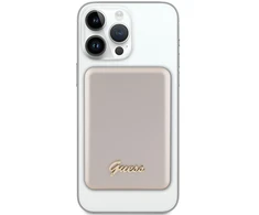 Guess Powerbank indukcinis 15W GUPBM5ALGSGD 5000mAh aukso spalvos MagSafe Metal Script Logo