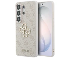 Guess PU 4G Metal Logo dėklas skirtas Samsung Galaxy S26 Ultra rožinės spalvos
