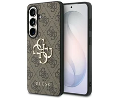 Guess PU 4G Metal Logo dėklas skirtas Samsung Galaxy S26 rudos spalvos