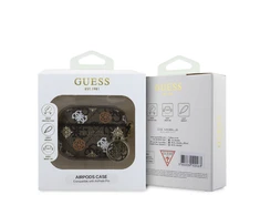 Guess PU 4G Peony Charm Apple AirPods Pro dėklas jūsų ausinėms rudos spalvos